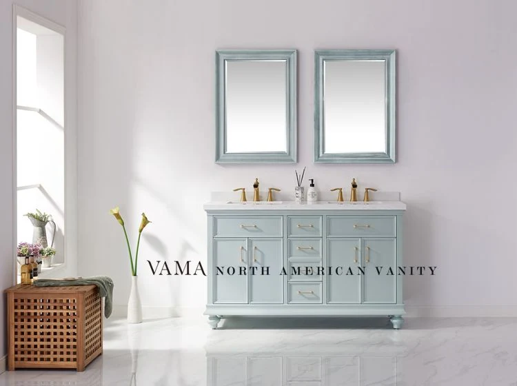 Vama 60 Inch Commercial Ready Made Double Sinks Bathroom Furniture for China