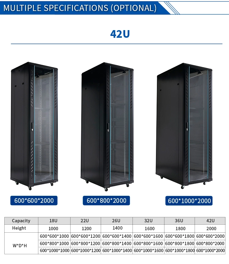 19inch Network Server Rack 18u 20u 22u 24u 27u 32u 36u 42u 47u Indoor Network Switch Server Cabinet