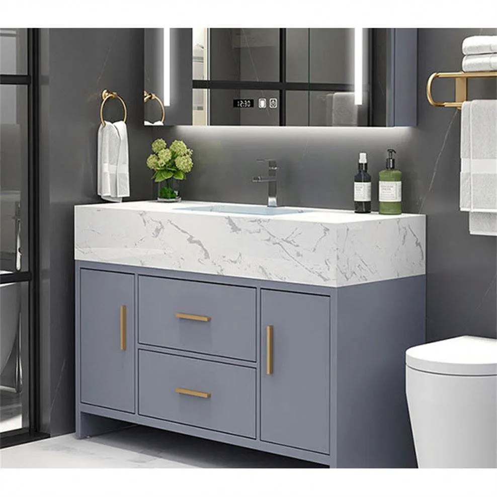 Taula Furniture Continuous Pattern Indoor 6mm Sintered Stone Bathroom Cabinets