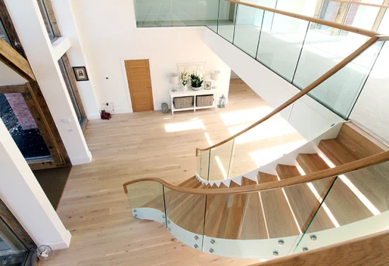 304 Stainless Steel Balustrade and Wood Stair Handrail Metal Railing